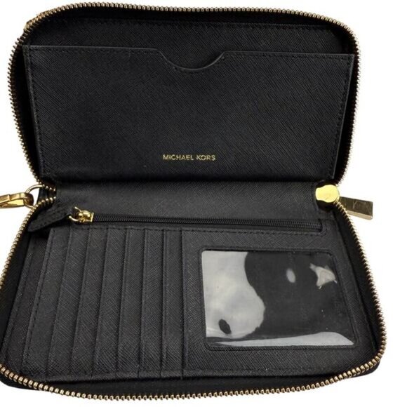 MICHAEL KORS Jet Set Pebbled Leather Continental Wristlet Wallet - Picture 2 of 8